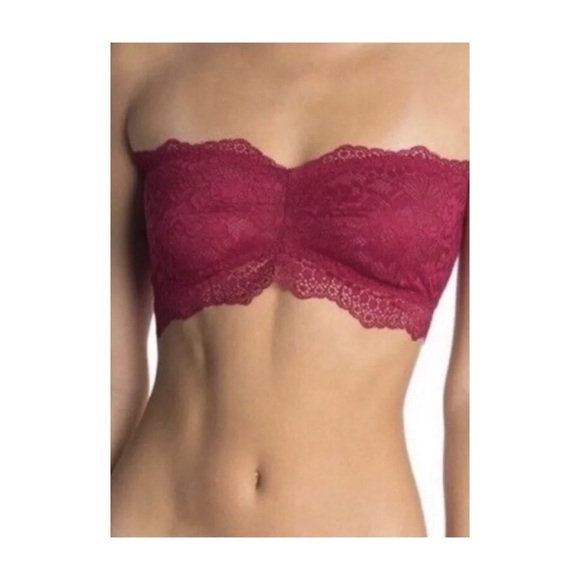 🎅🏼 FREE PEOPLE NWT Bandeau Lace Strapless Lacey Looks Bra - Picture 2 of 2